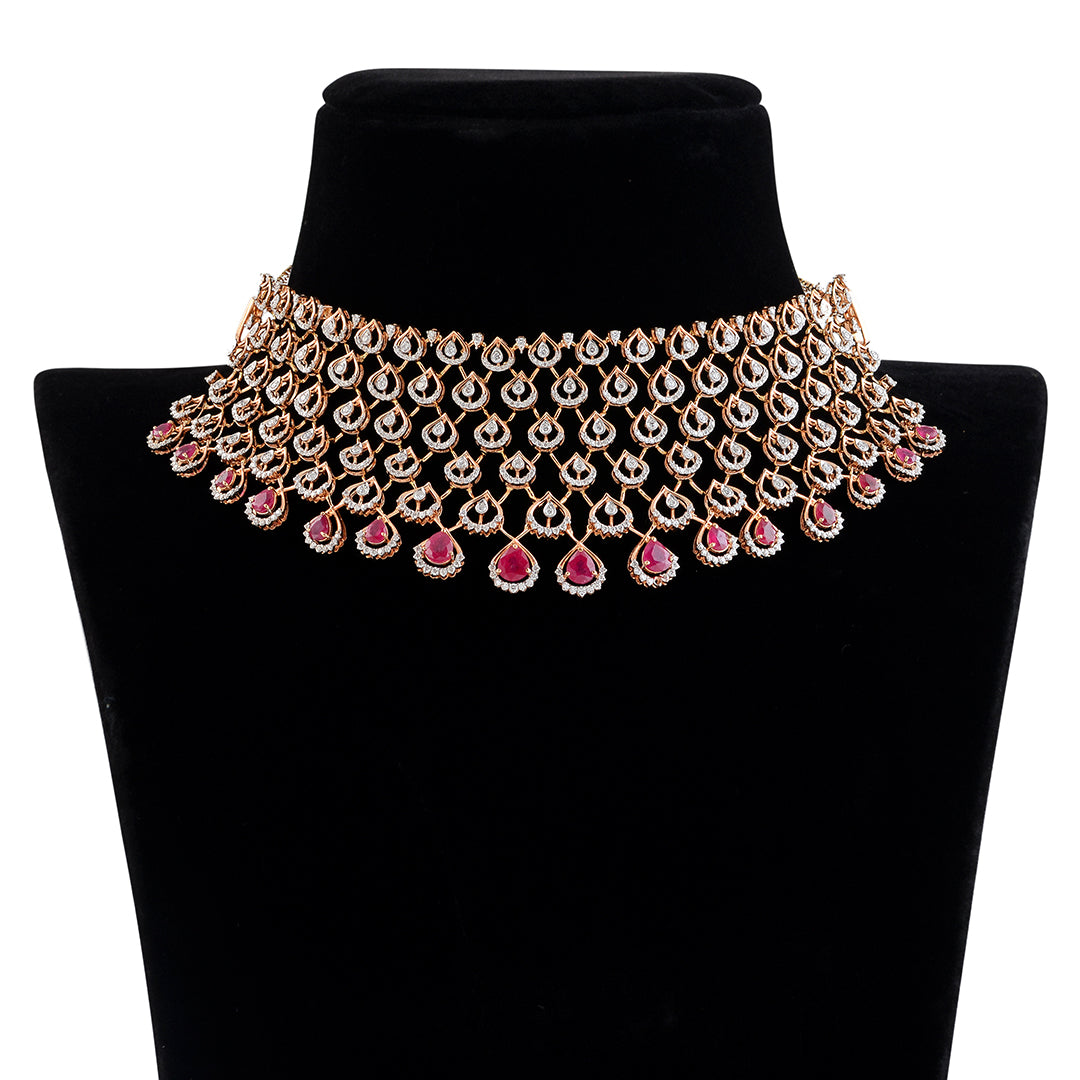 Diamond Ruby Choker Necklace