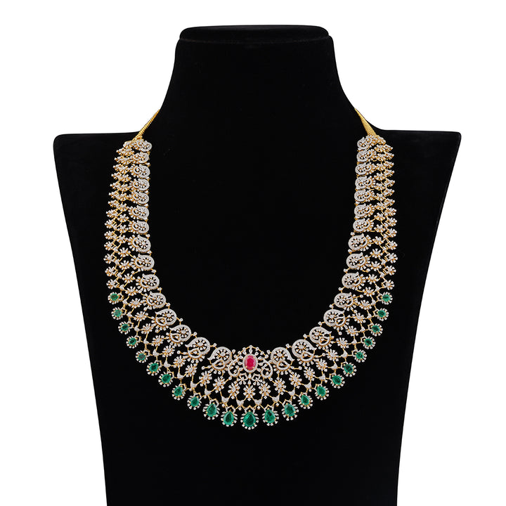 Diamond Emerald Ruby Haram - Krishna Jewellers Pearls and Gems