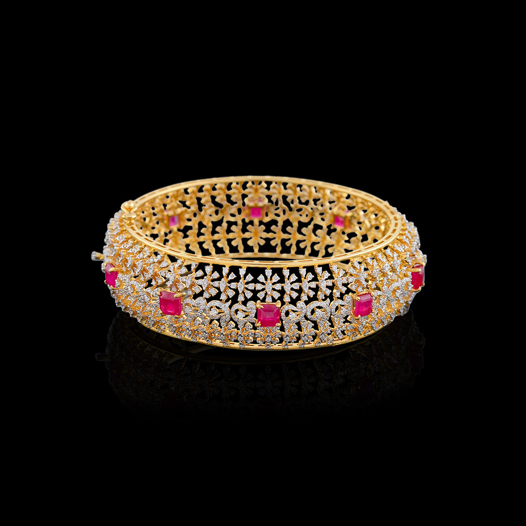 Queenly Floral  Diamond Bangles