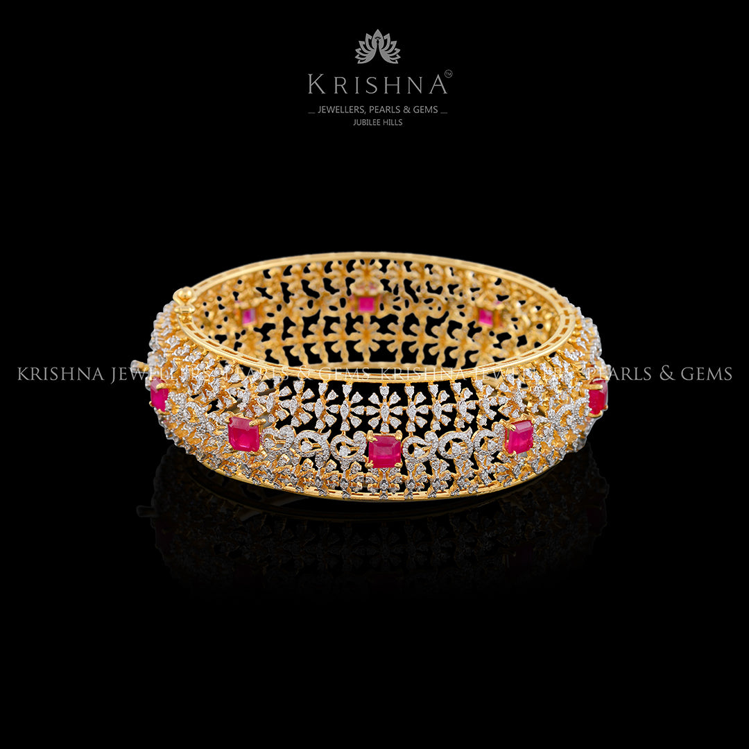 Queenly Floral  Diamond Bangles