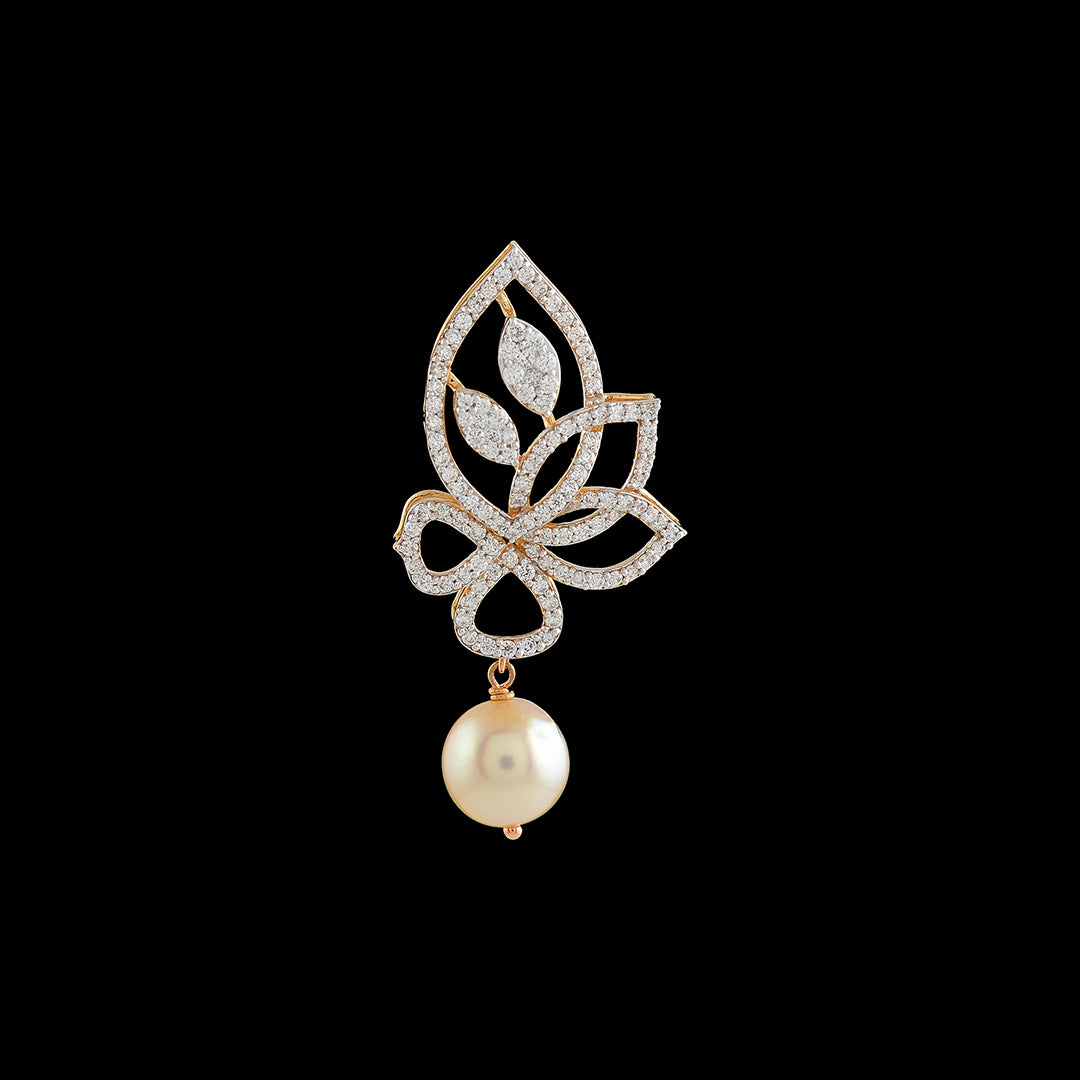 Flower and Leaf Diamond Pendant