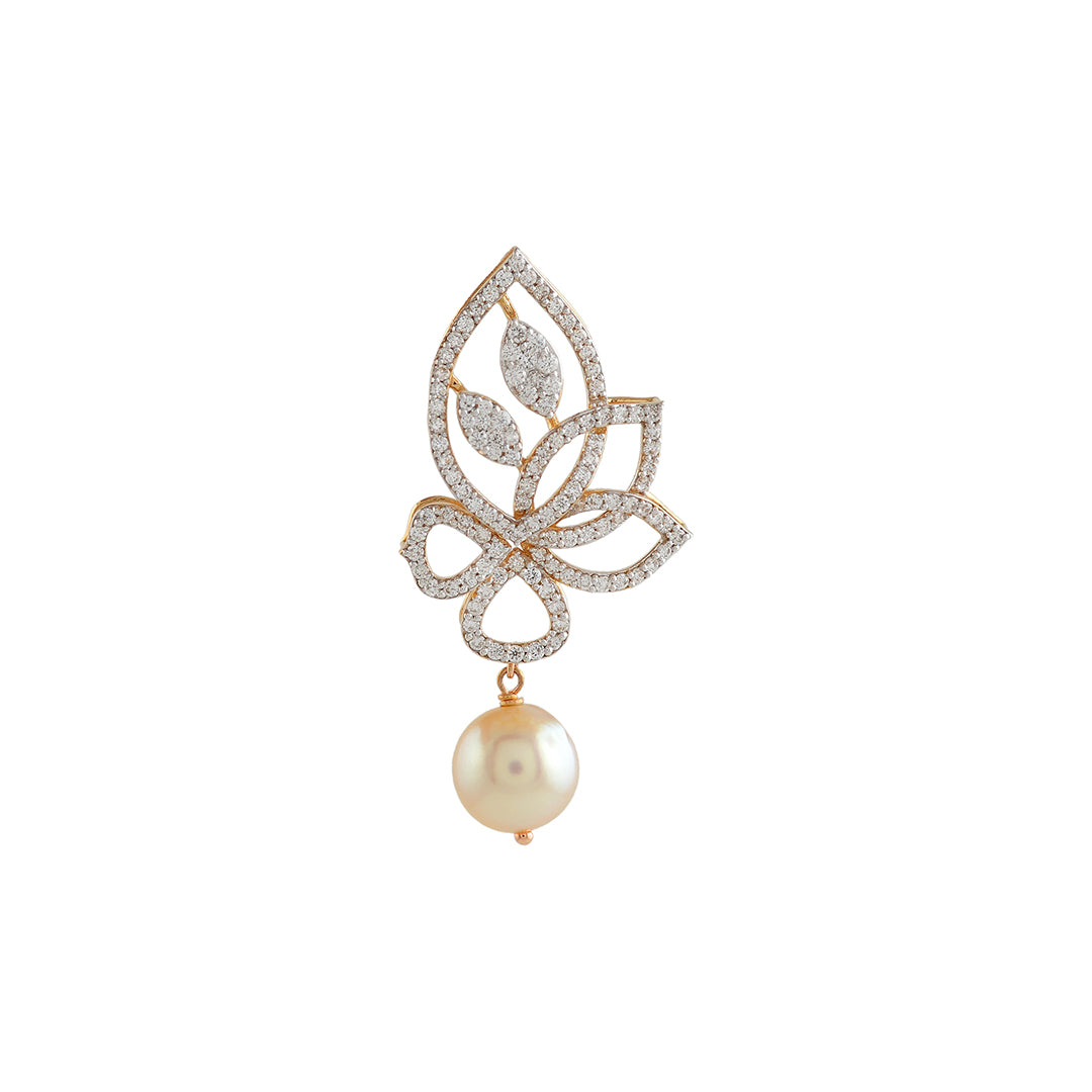 Flower and Leaf Diamond Pendant