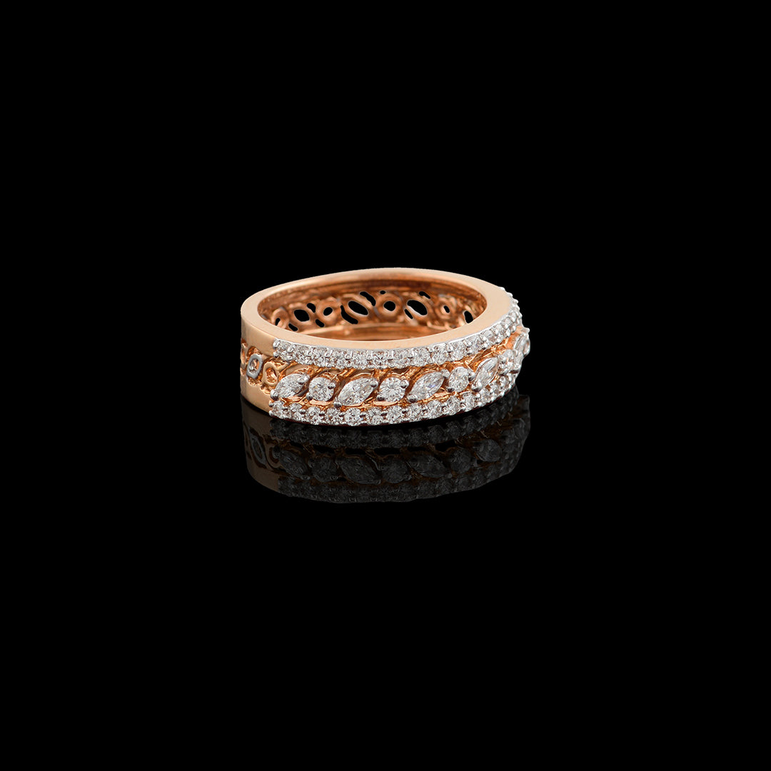 Round Cut Moissanite Diamond Rose Gold Ring, Bridal Ring - Shraddha Shree  Gems
