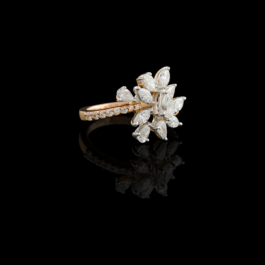 Floral Rose Gold Diamond ring