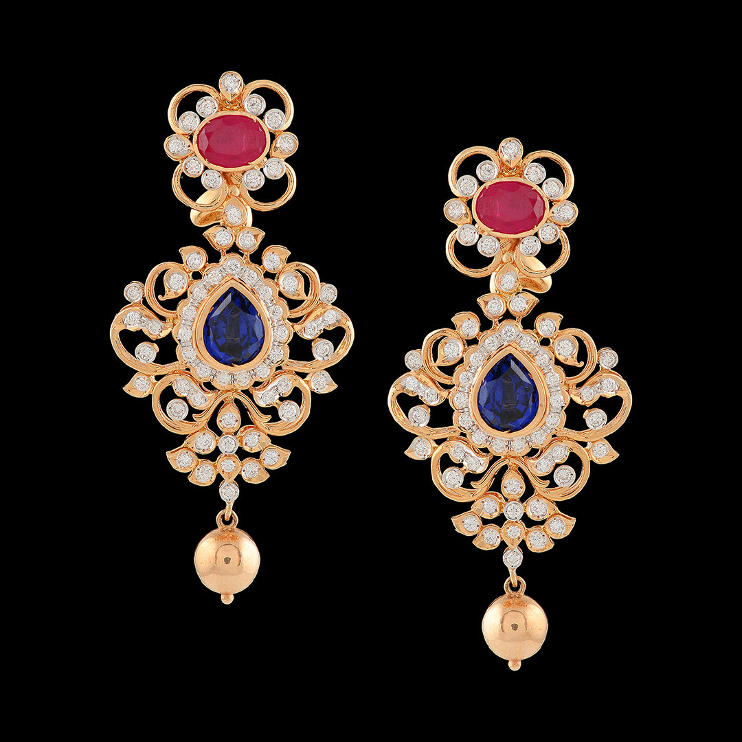 Violet and Pink Diamond Earrings
