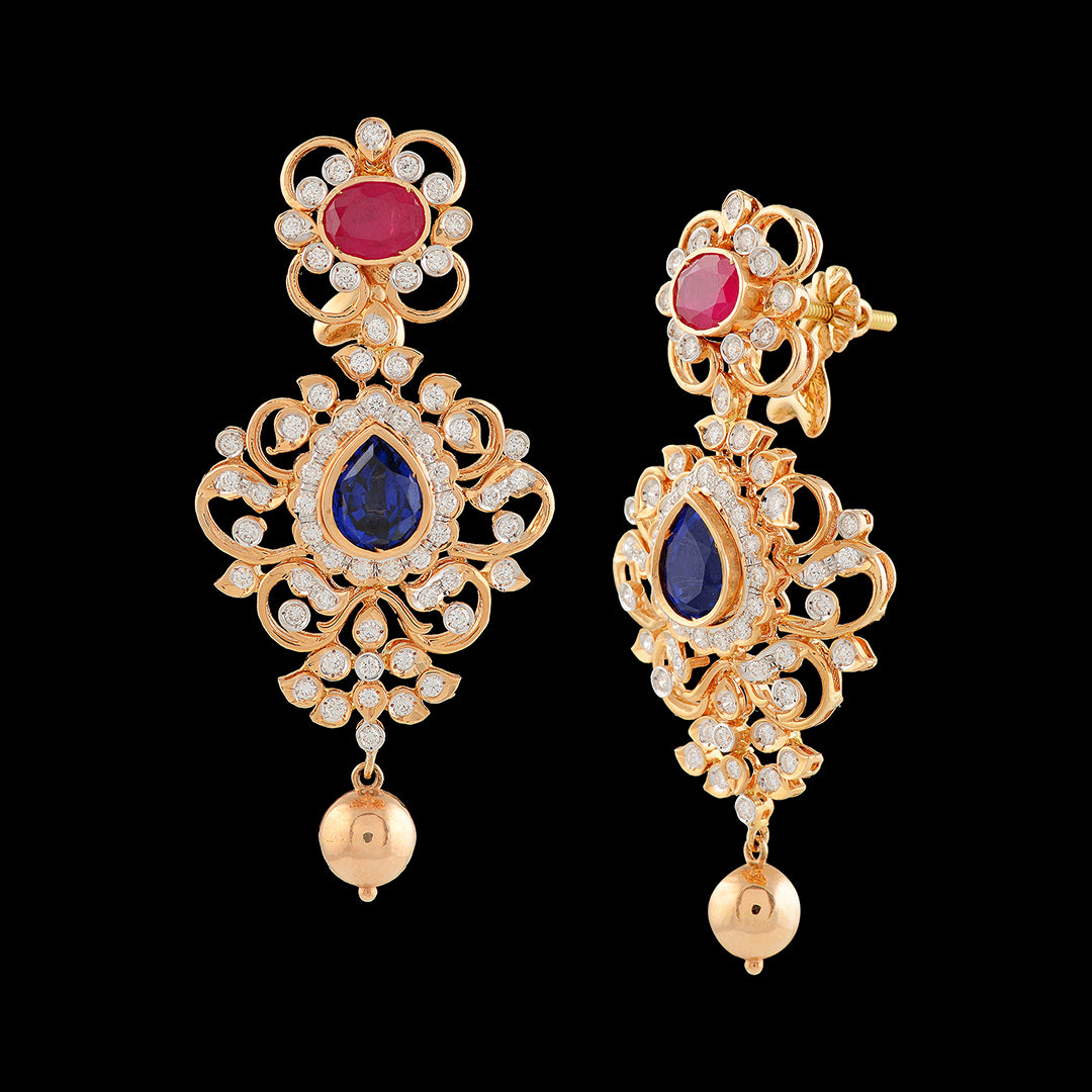 Violet and Pink Diamond Earrings