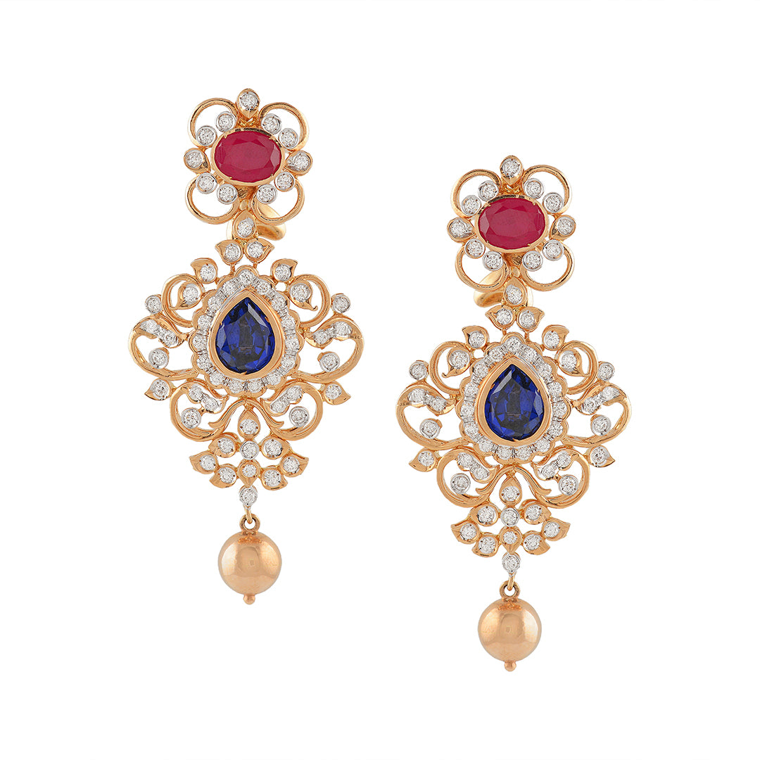 Fancy Metal Purple Stud Earrings at Rs 380/piece in Jaipur | ID: 14426647548