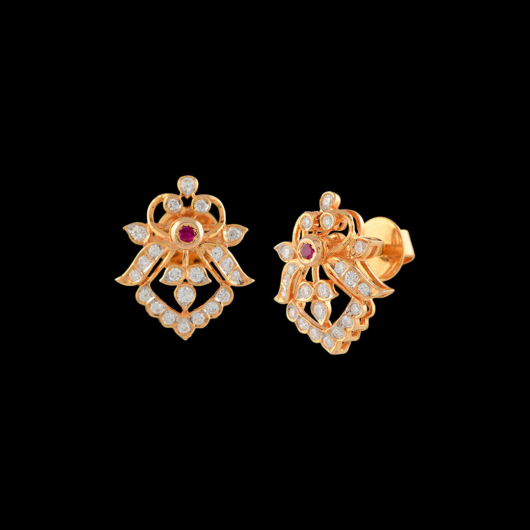 Butterfly Diamond Earrings Stud