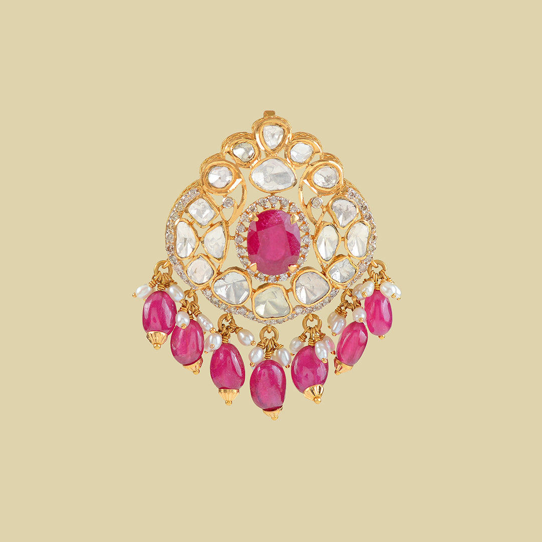 22k Gold Ruby Beads Pendant