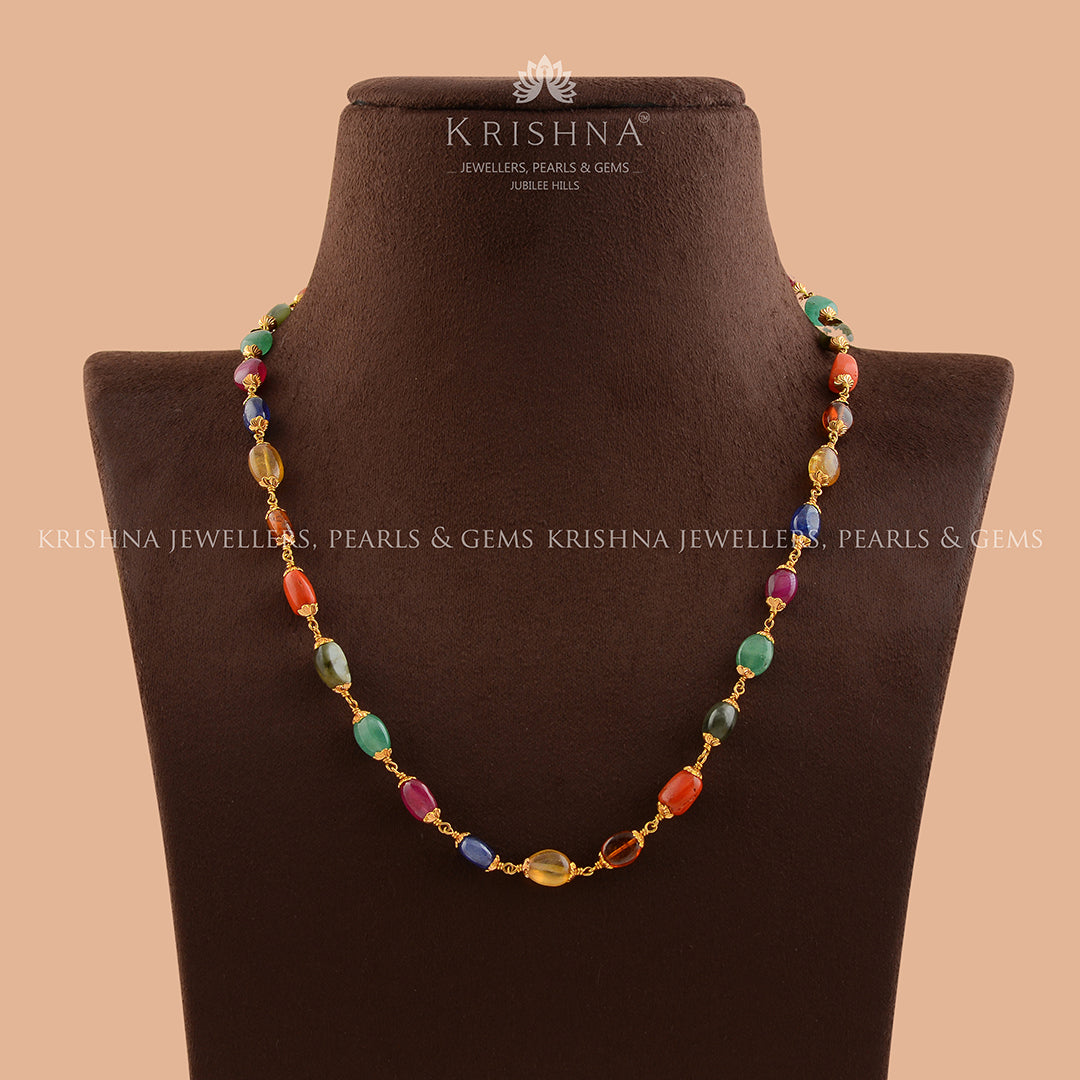 Navaratna necklace in on sale gold