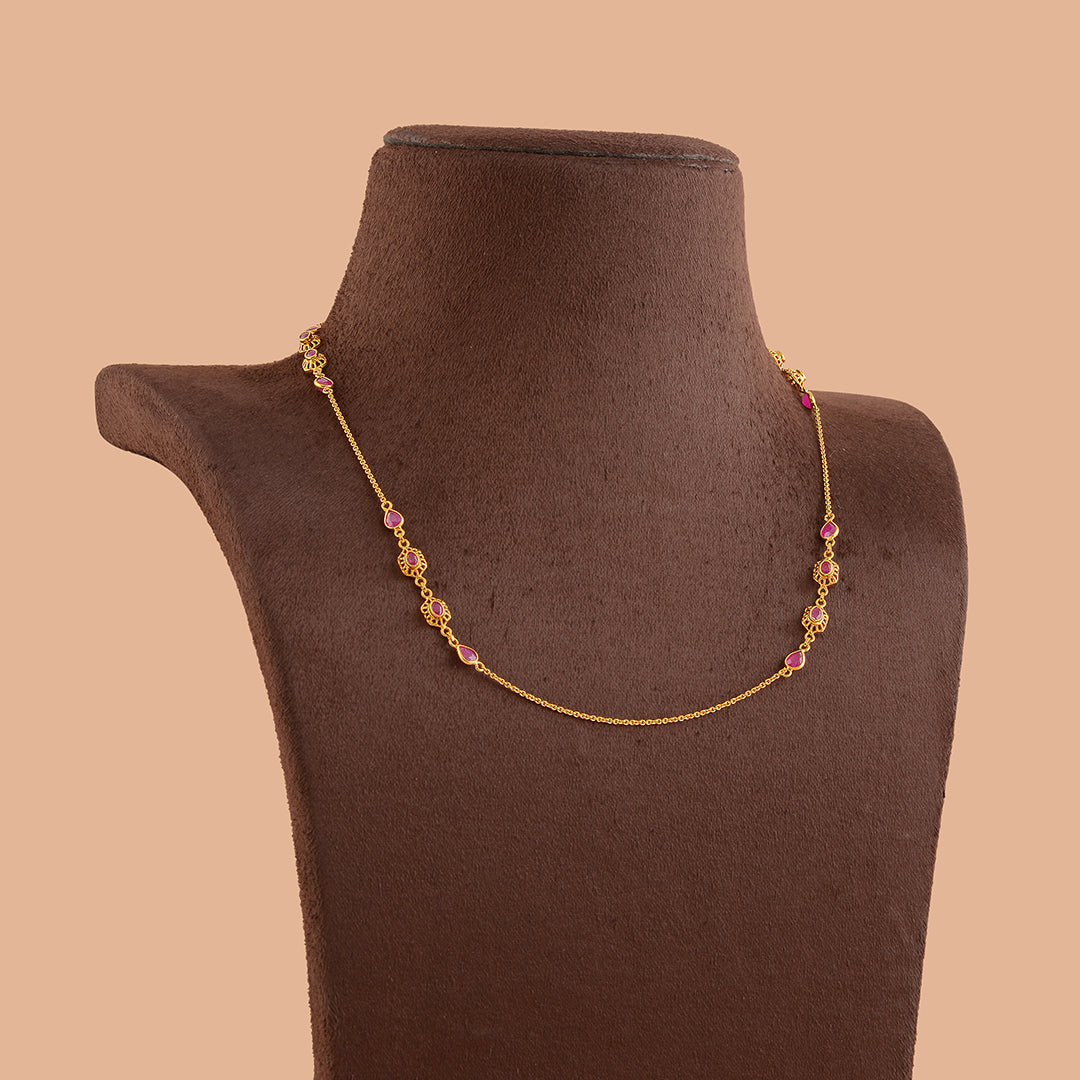 Single Line Semiprecious Beads Chain