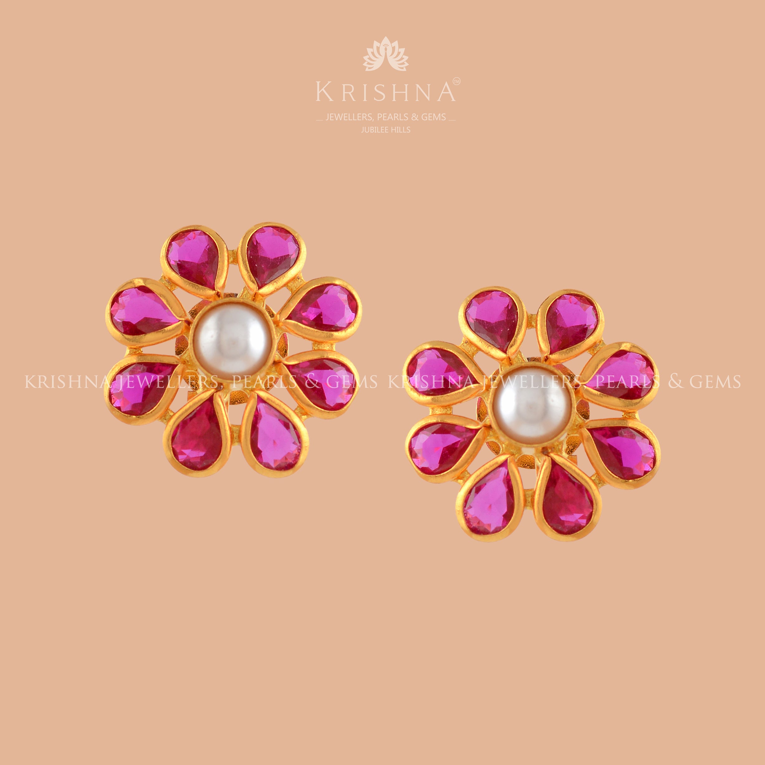 Buy Gold Pearl Earrings 18 KT rose gold (2.12 gm). | Online By Giriraj  Jewellers