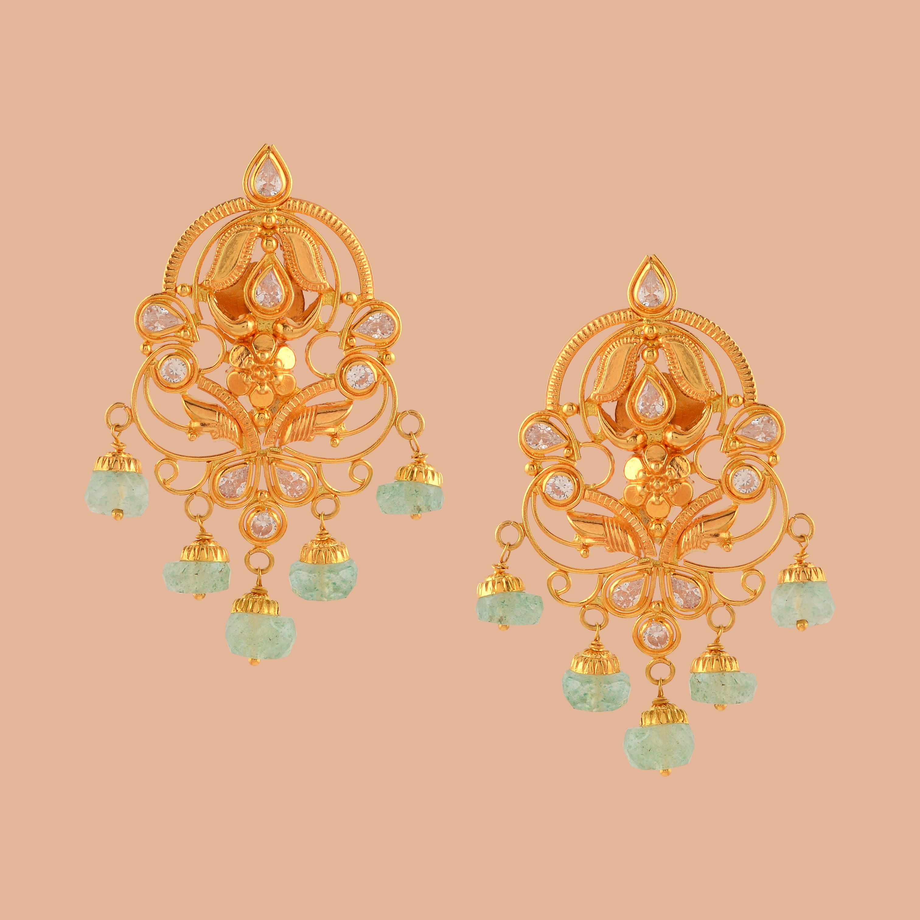 Gold Pearl Jhoomer Earrings