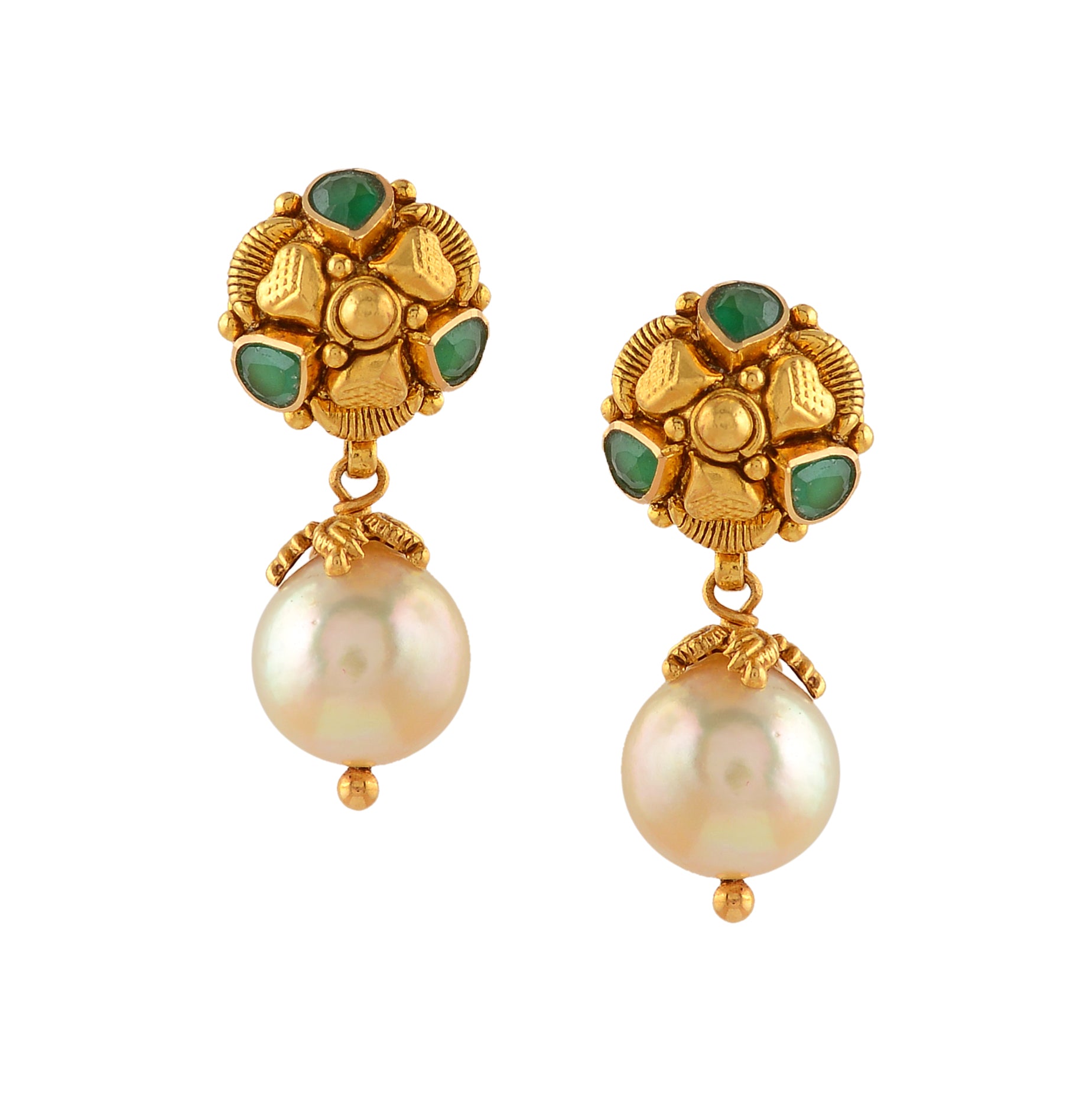 Simplistic Gold Pearl Earrings