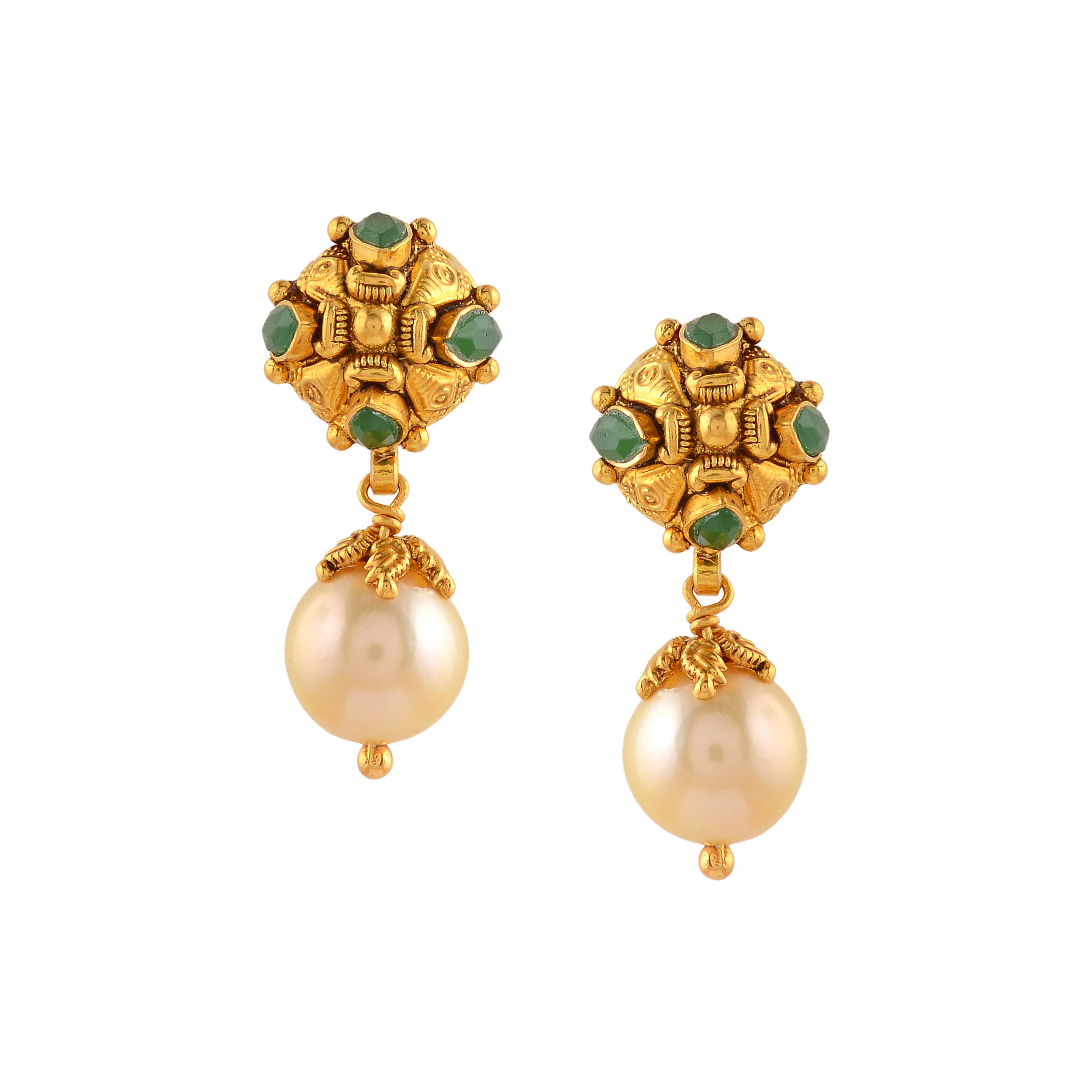 Real Gold Pearl Earrings