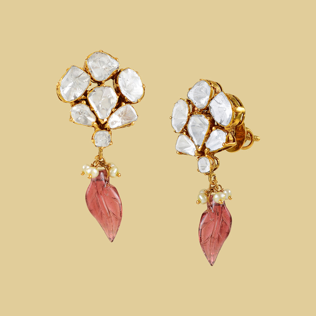 22k Gold Polki Studed Earrings