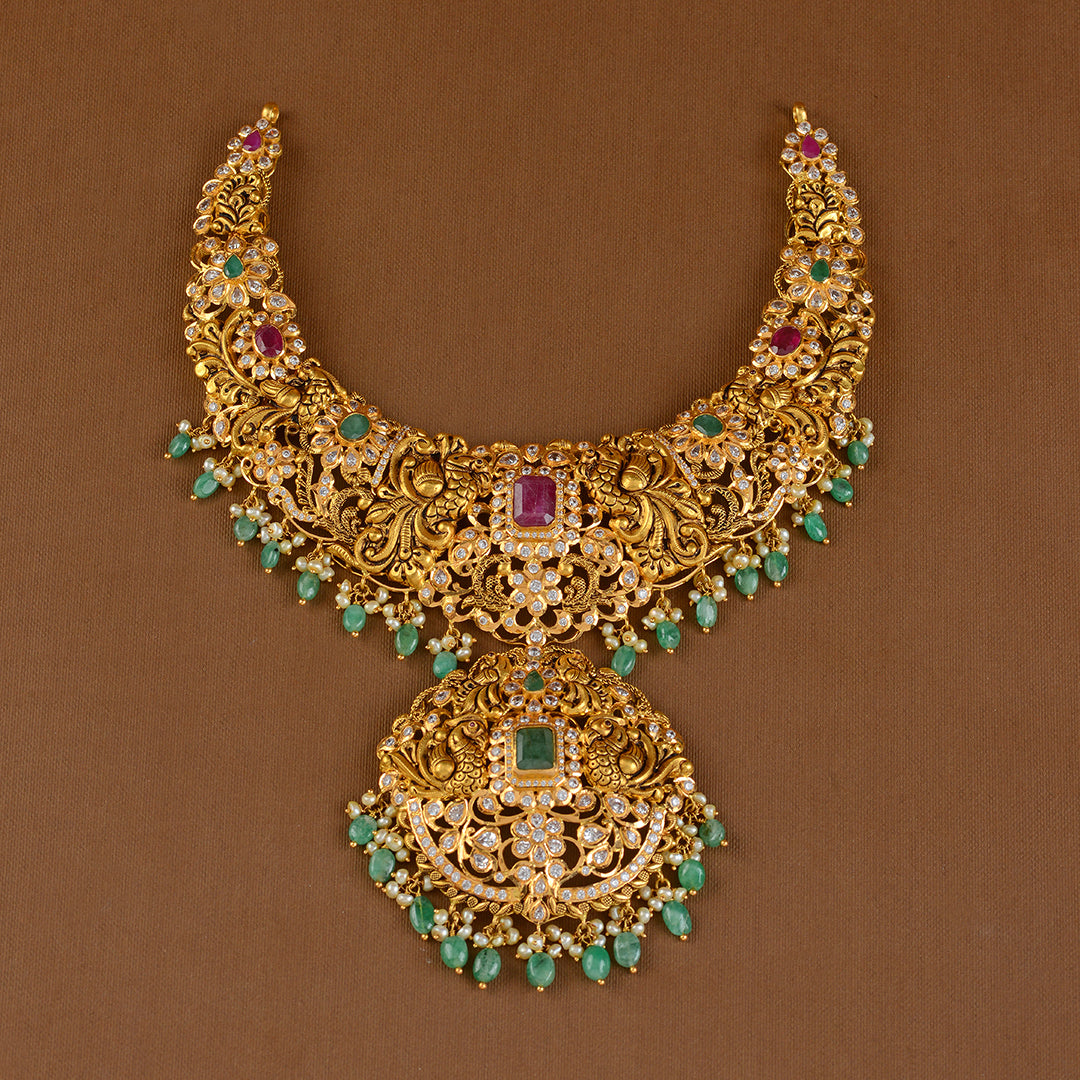 Gold Necklace in Floral Motif