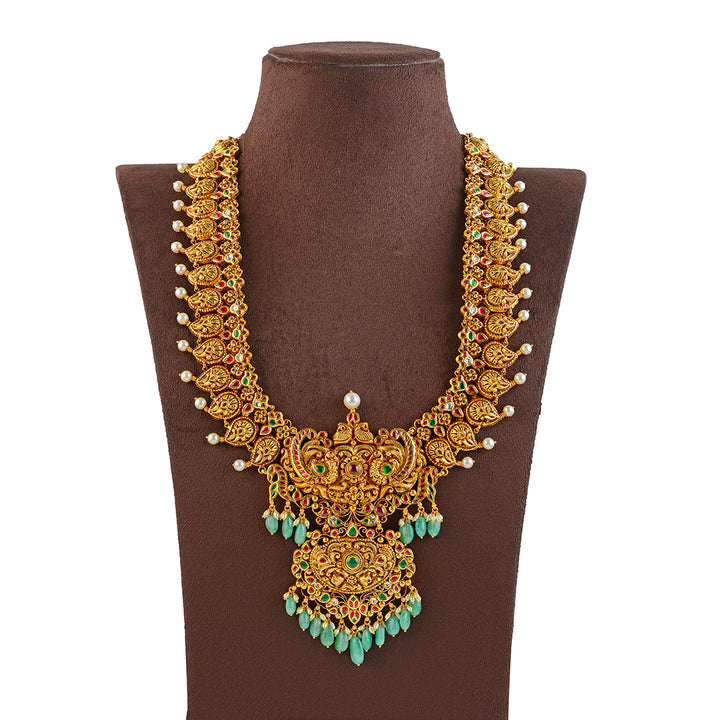 22K Long Mango Gold Haram - Krishna Jewellers Pearls and Gems
