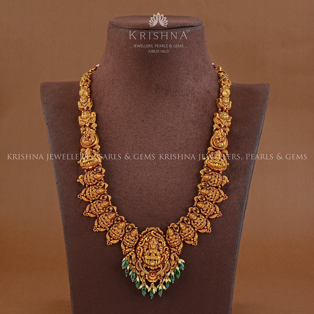 Goddess Lakshmi Long Gold Haram
