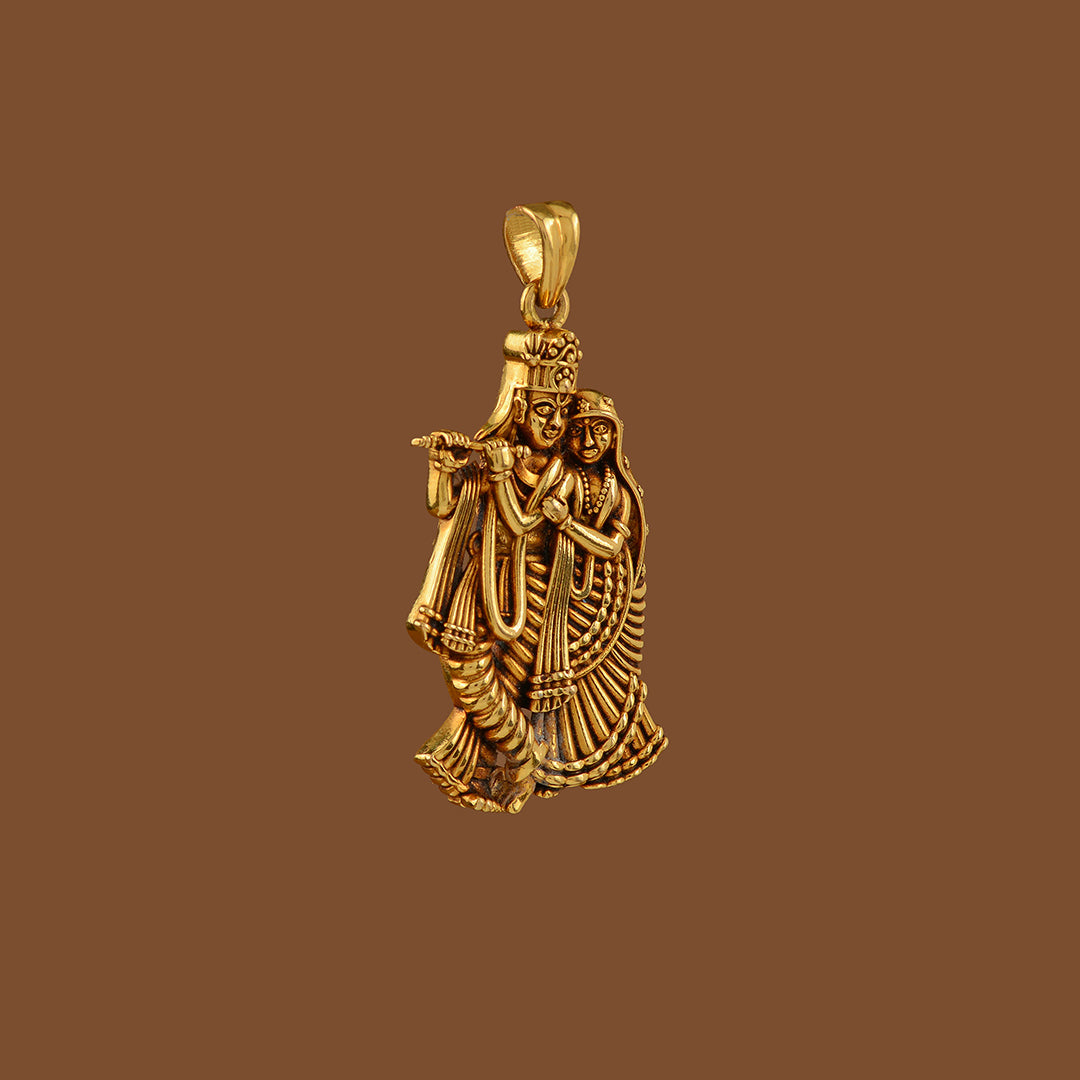 Radha krishna gold hot sale pendant with price