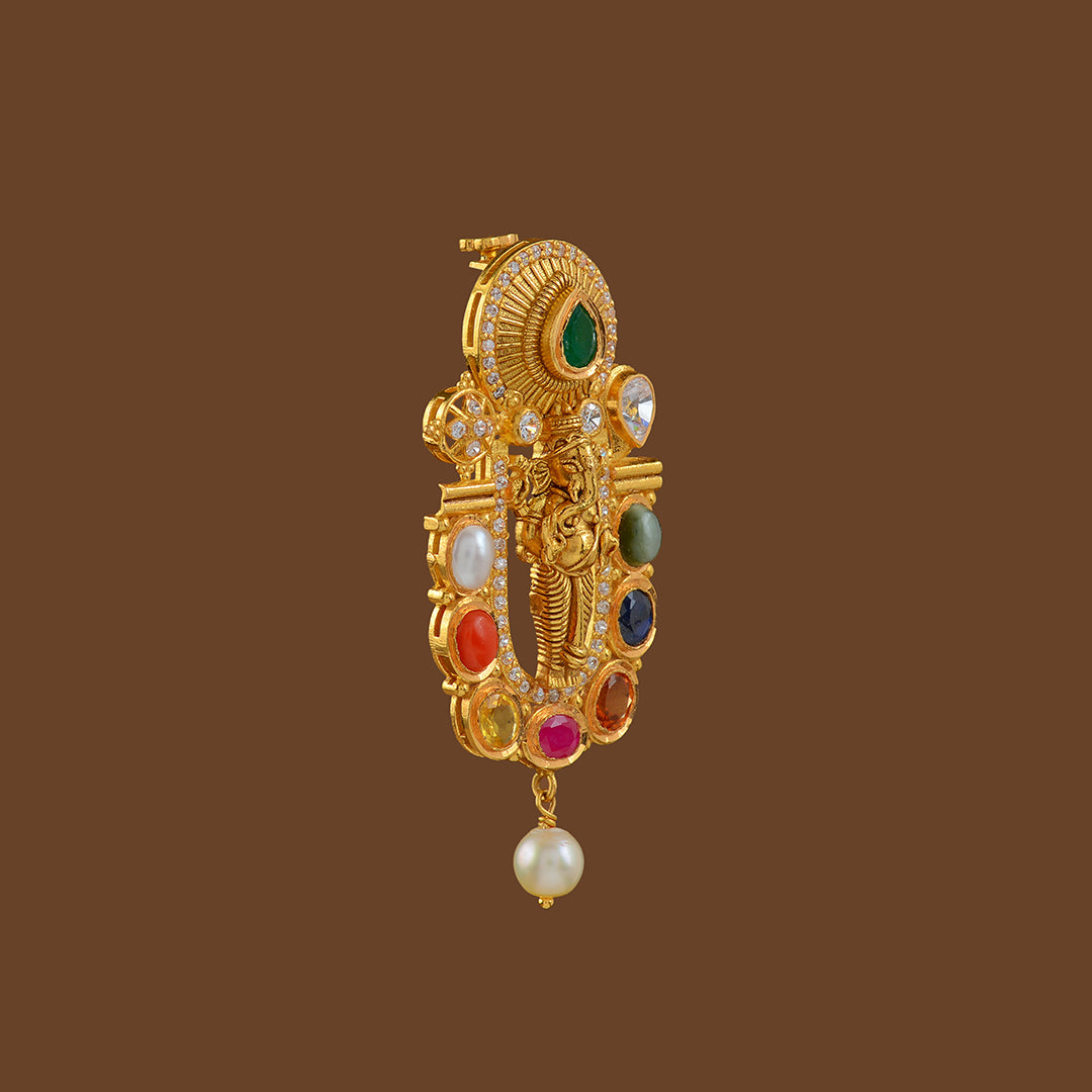 Navaratna Ganesha Gold Pendant