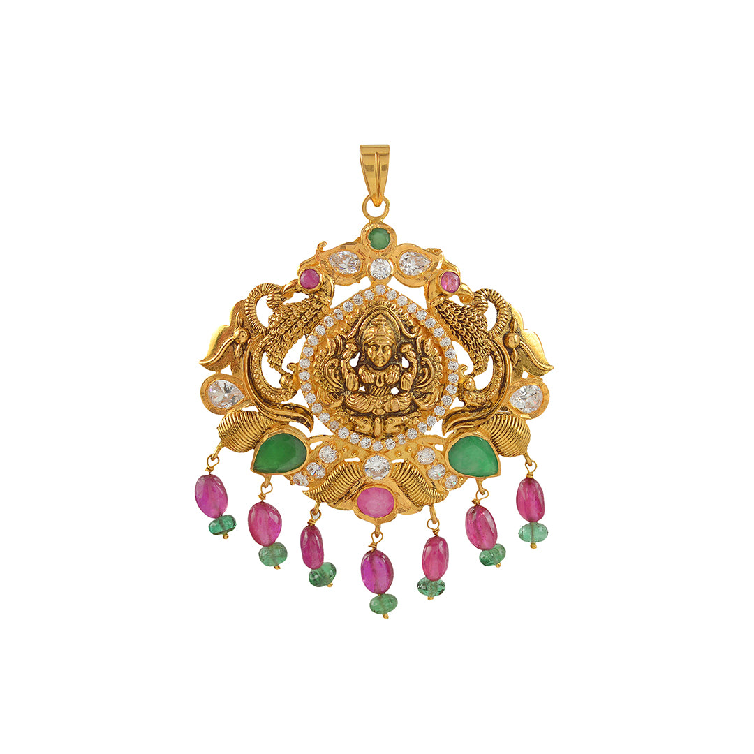 Goddess Lakshmi Gold Pendant