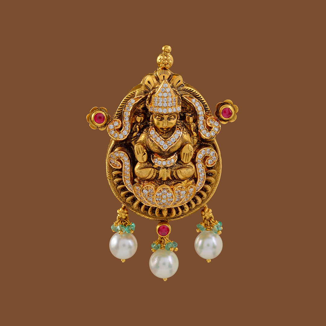 Tradtional Gold Lakshmi Pendant