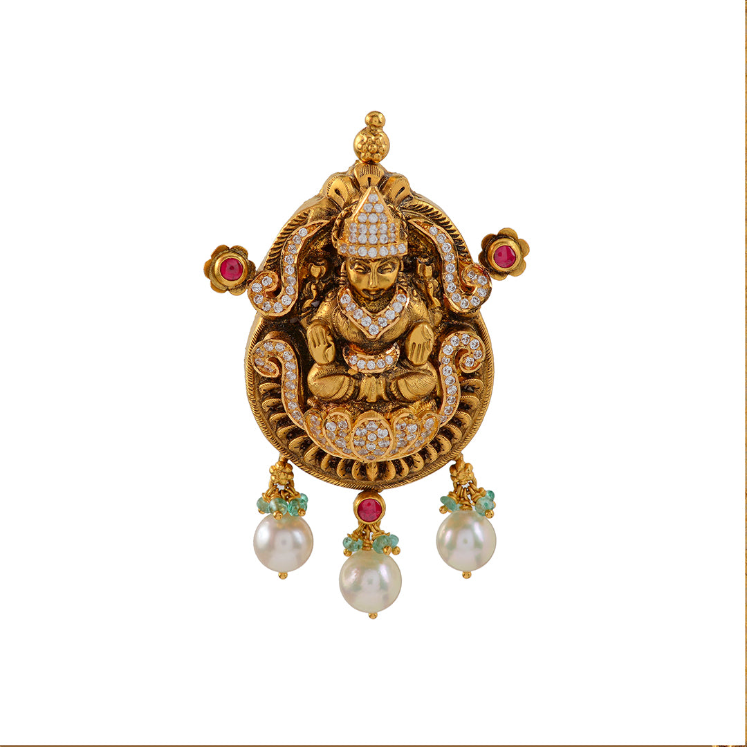 Tradtional Gold Lakshmi Pendant