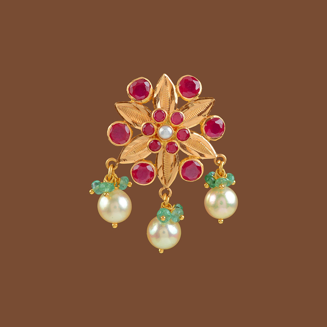 20.00 ct. t.w. Ruby and Cultured Pearl Earrings in 14kt Yellow Gold |  Ross-Simons