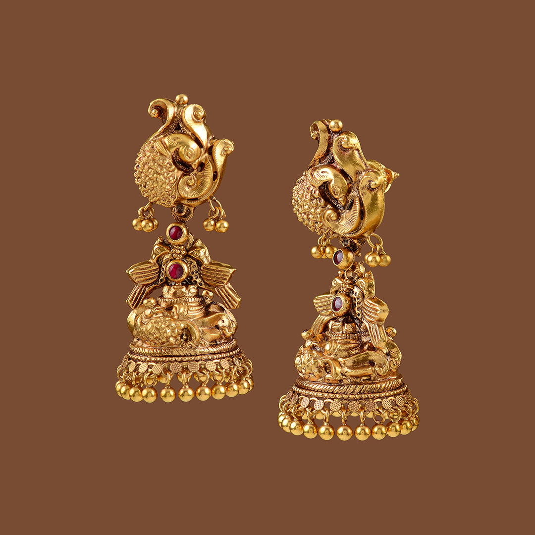 Peacock store jhumka gold