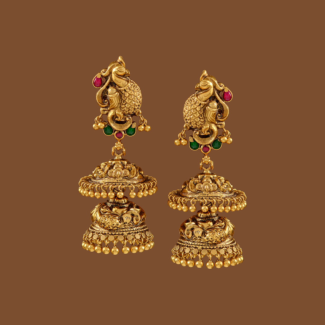 Twosome Gold Jhumaka Earrings