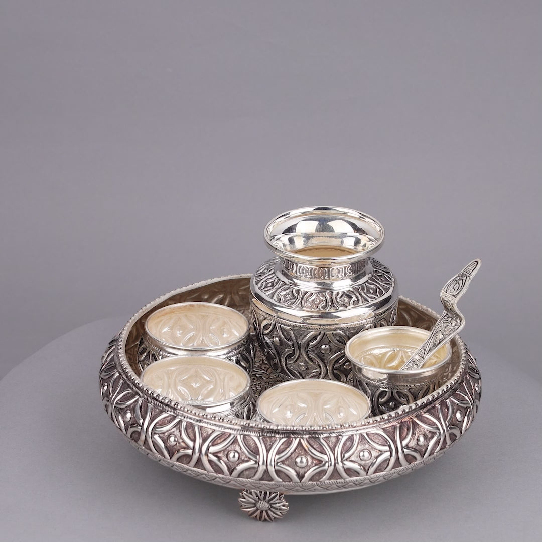 92.5 Pure Silver Pooja Thali Set